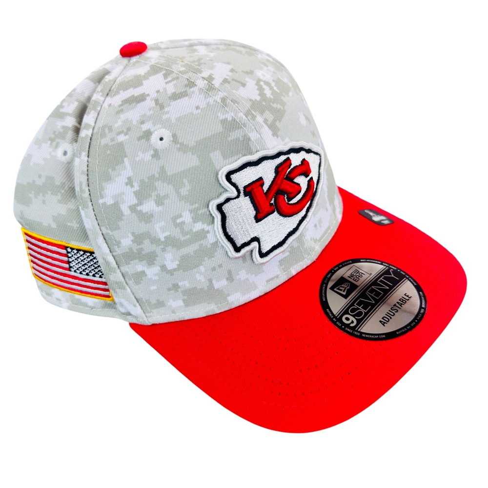 New Era Kansas City Chiefs 9SEVENTY Salute to Service Camo Red Snapback Hat Cap